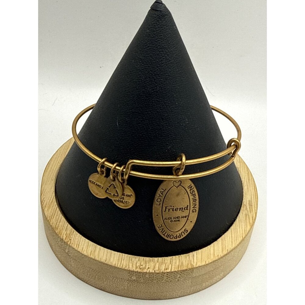 Alex and Ani Friend Bangle Rafaelian Gold Loyal Inspiring Supportive Bracelet